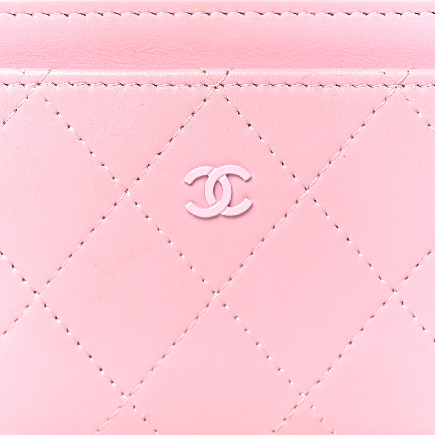 Chanel Lambskin Quilted Zip Card Holder Light Pink 8 of 11