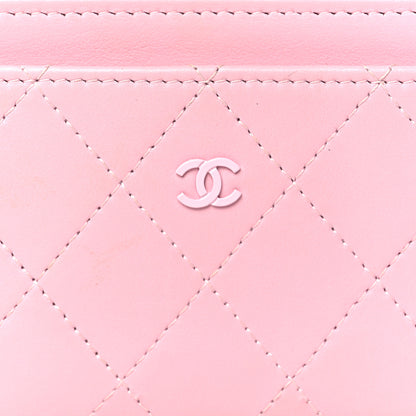 Chanel Lambskin Quilted Zip Card Holder Light Pink 8 of 11