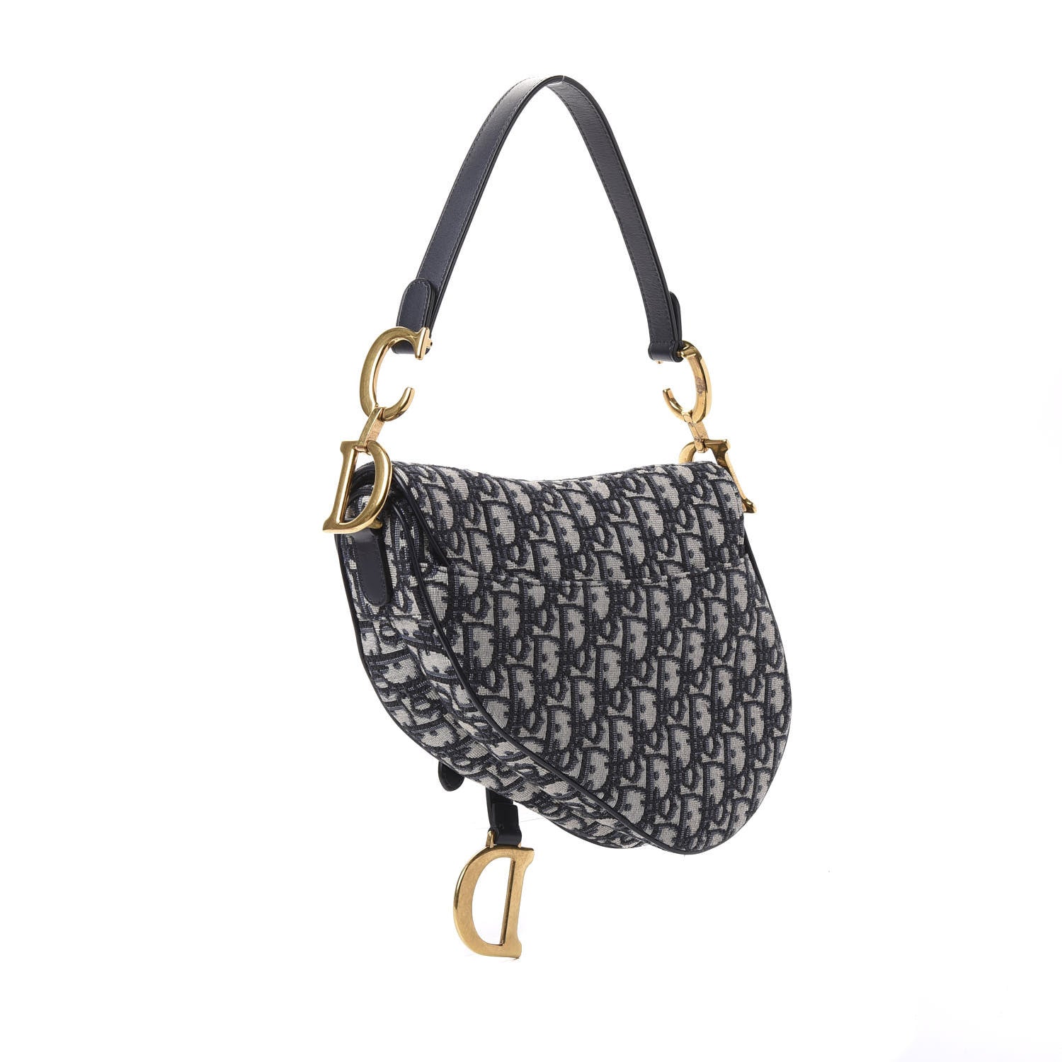 Christian Dior Oblique Saddle Bag Blue 2 of 10