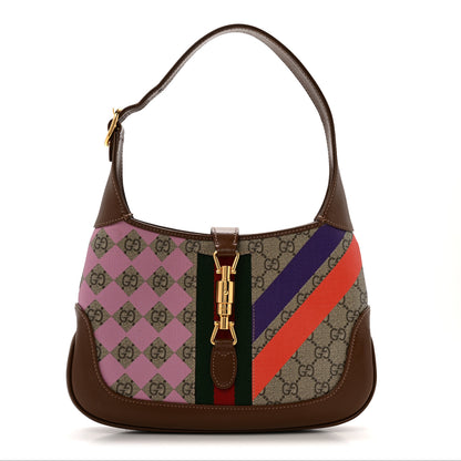 Gucci GG Supreme Monogram Azalea Calfskin Print Web Small Jackie 1961 Hobo Multicolor 1 of 13