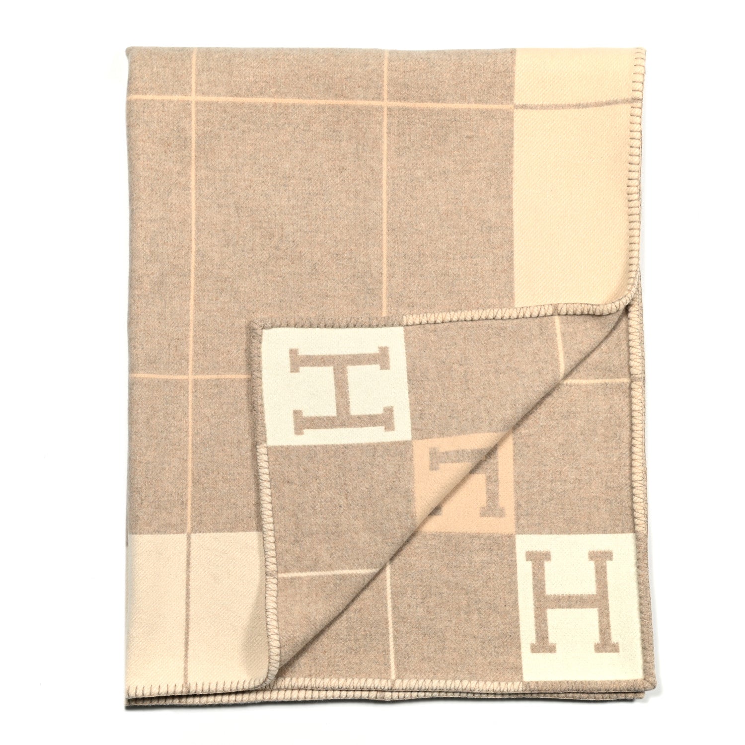 Hermes Wool Cashmere Avalon III Blanket Coco Camomille 4 of 6