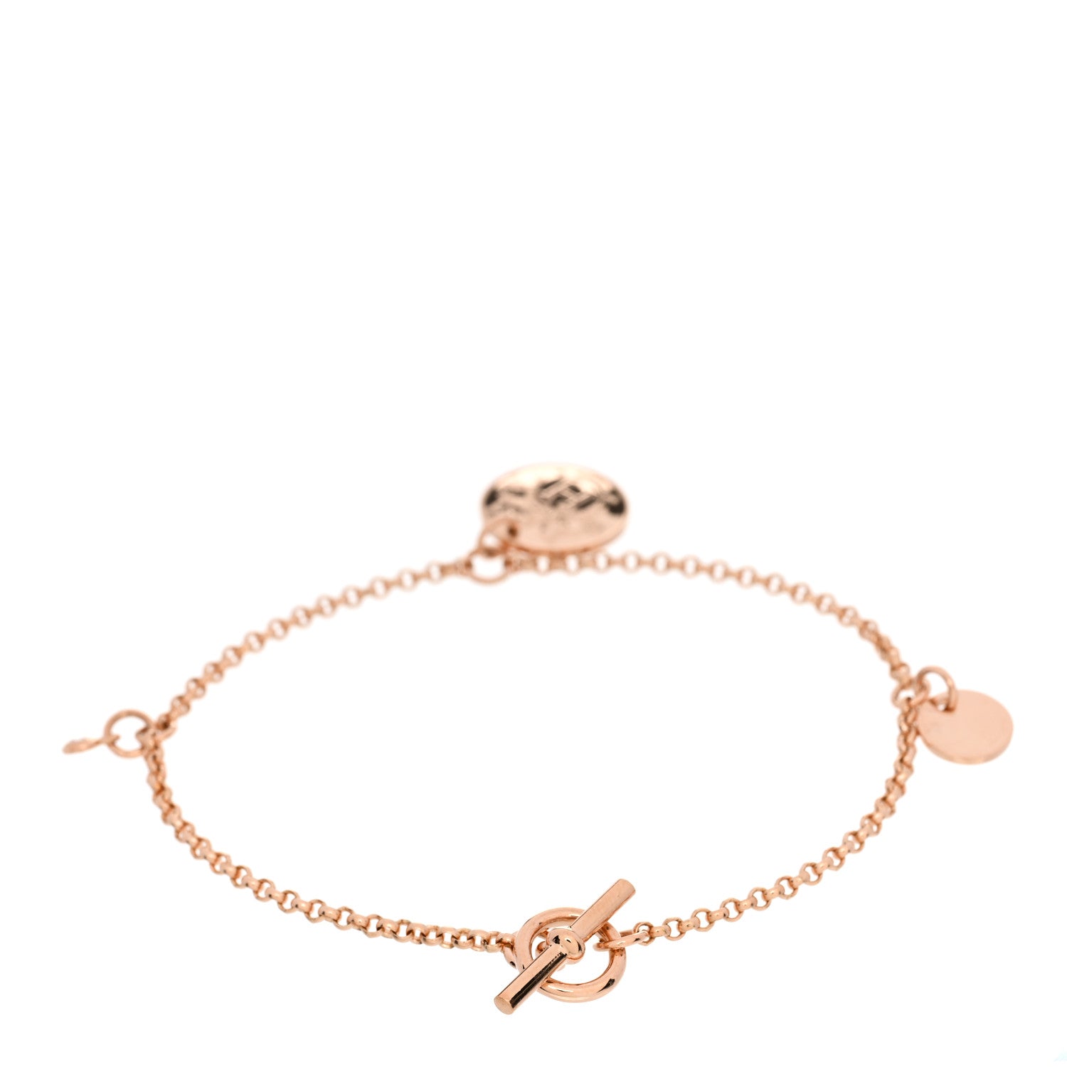 Hermes 18K Rose Gold Diamond PM Ex-Libris Bracelet ST 2 of 3
