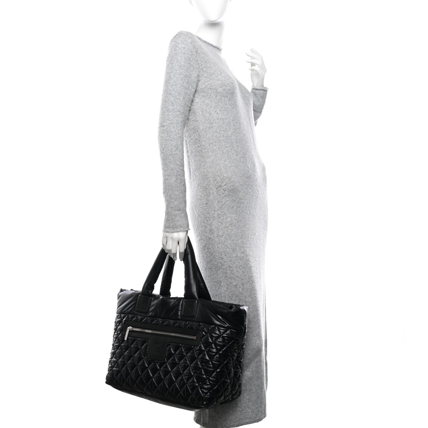 Chanel Nylon Quilted Large Coco Cocoon Tote Black 2 of 9