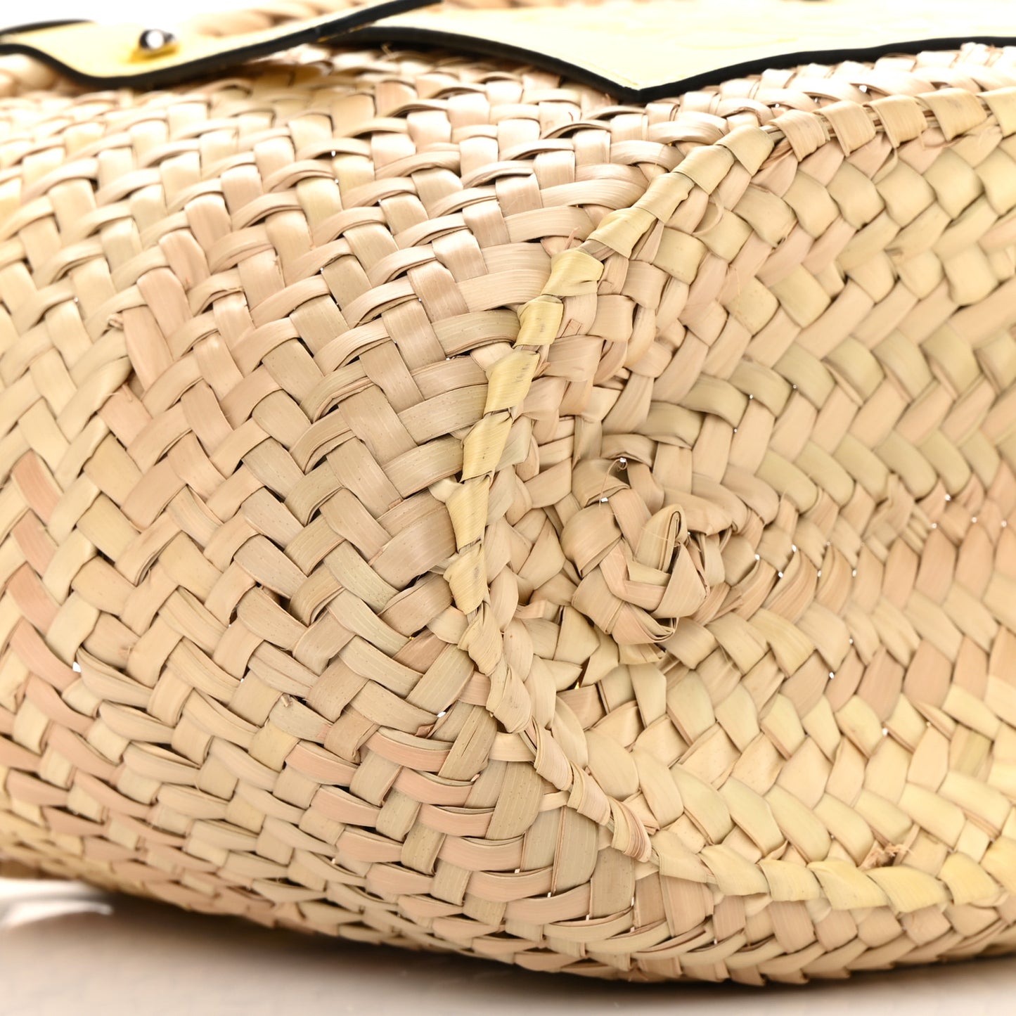 Raffia Small Basket Tote Bag Natural Yellow