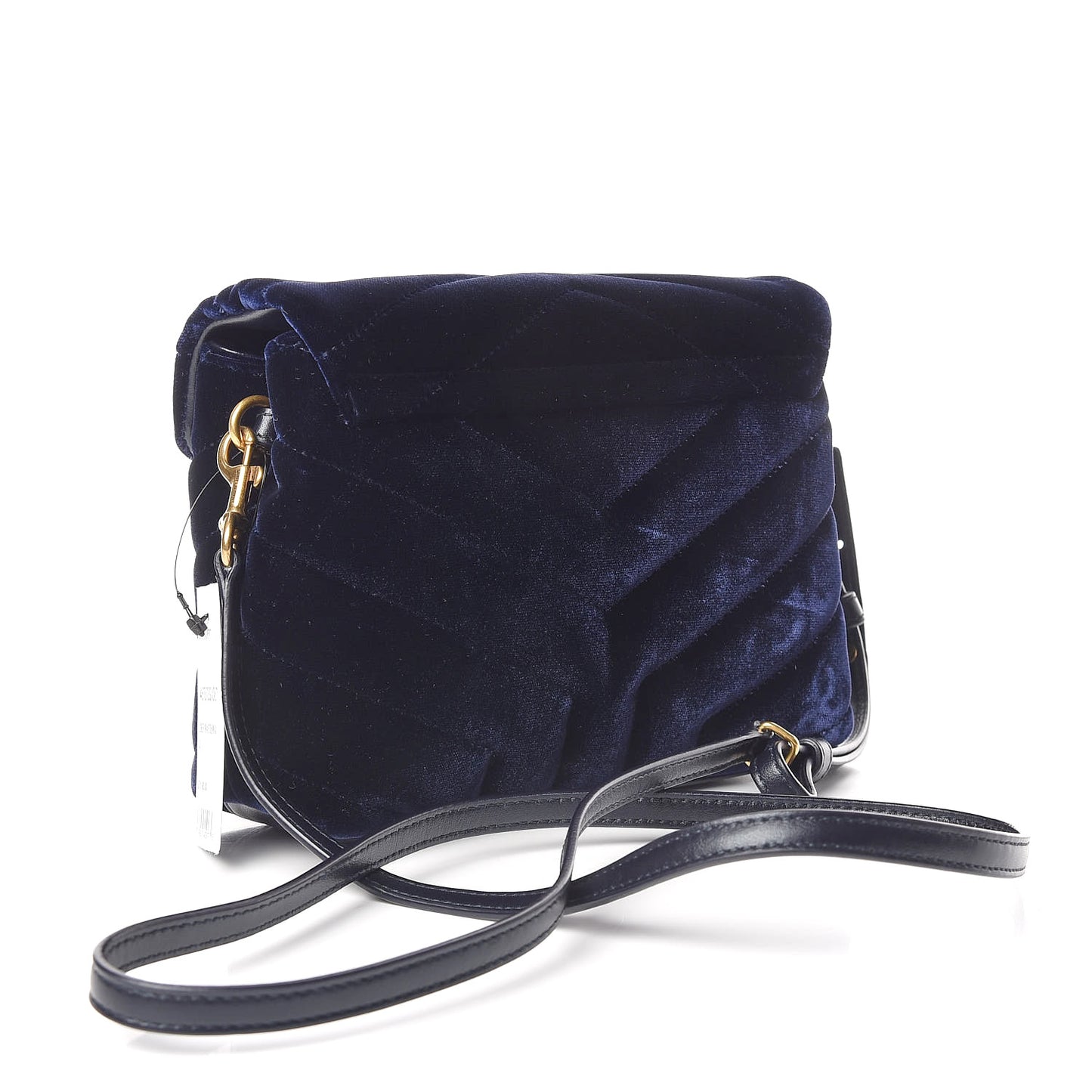 Velvet Y Quilted Monogram Toy Loulou Crossbody Bag Navy