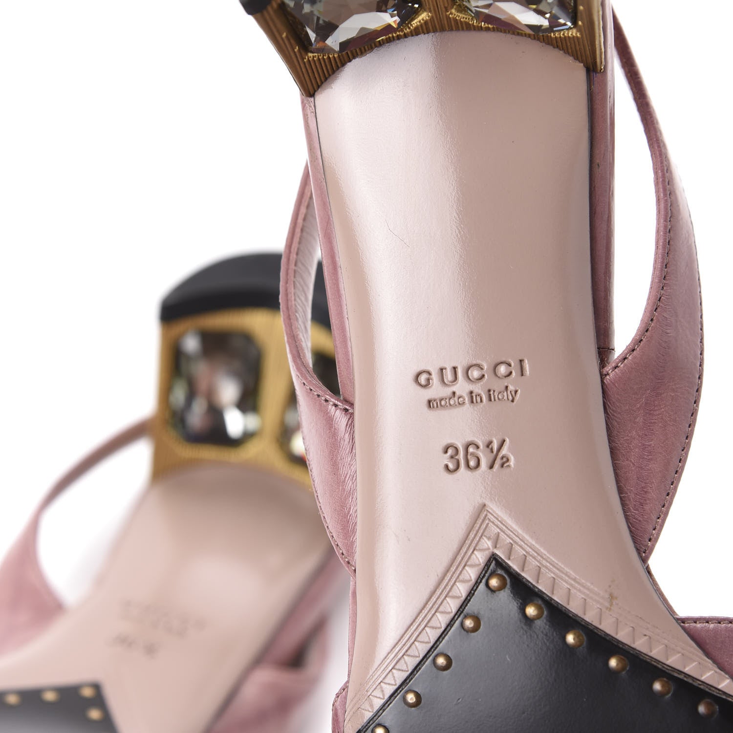 Gucci Eel Arielle Round Toe Pumps 36.5 Rose Bud 9 of 11