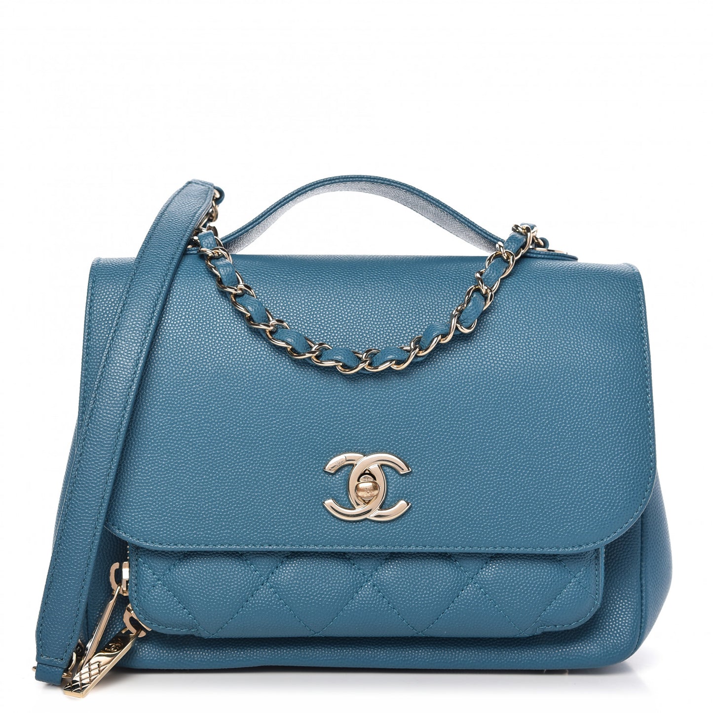 Caviar Quilted Medium Business Affinity Flap Blue