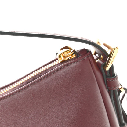 Prada Soft Calfskin Medium Aimée Shoulder Bag Burgundy 11 of 11
