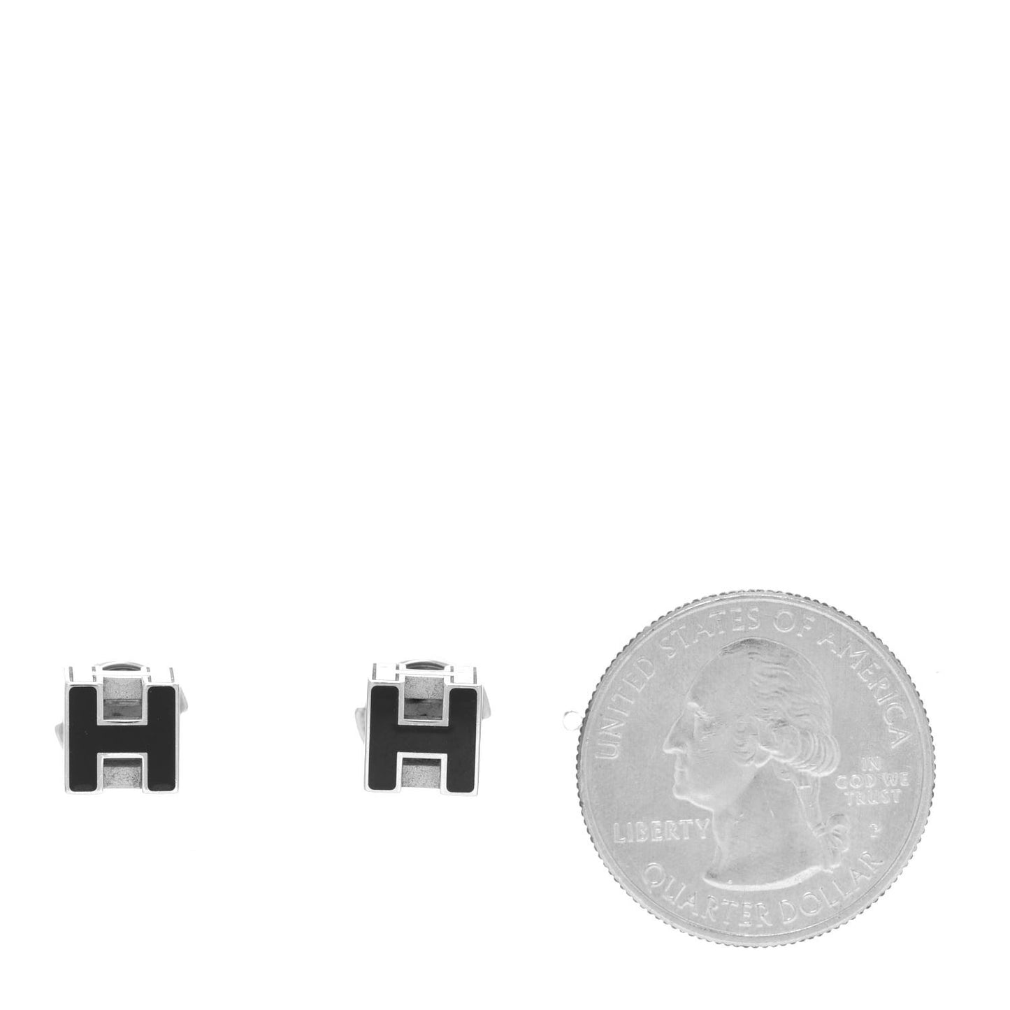 Palladium Lacquered Cage d'H Earrings Black
