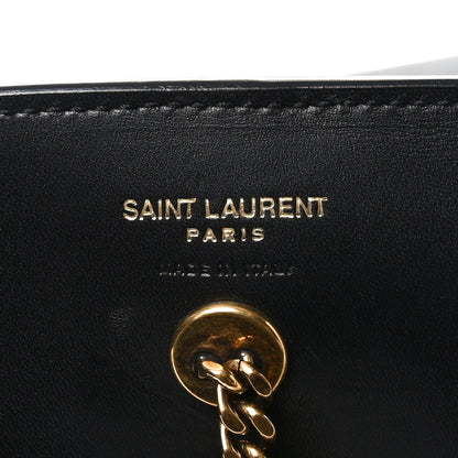 Saint Laurent Smooth Calfskin Maxi Trapezoid Shopping Tote Black 7 of 10