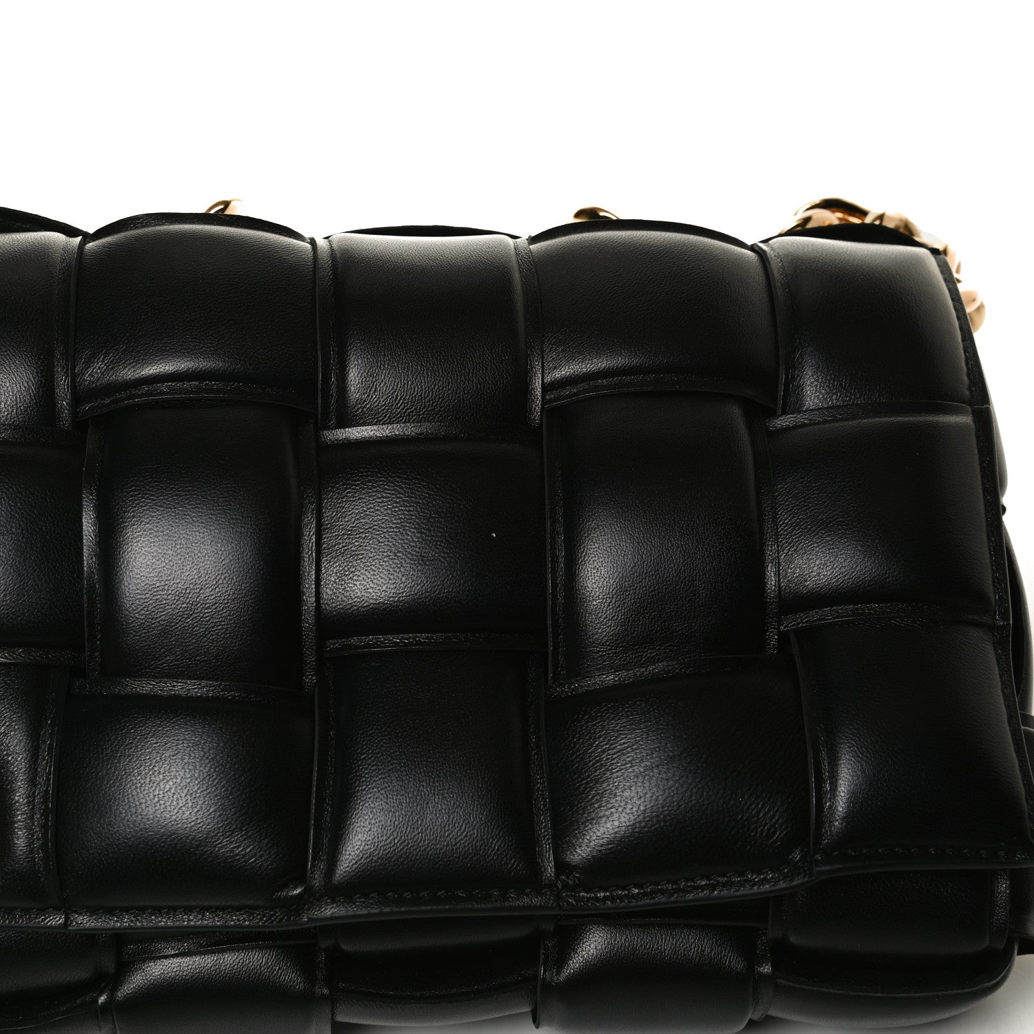 Bottega Veneta Lambskin Maxi Intreccio Padded Chain Cassette Crossbody Bag Black 11 of 13
