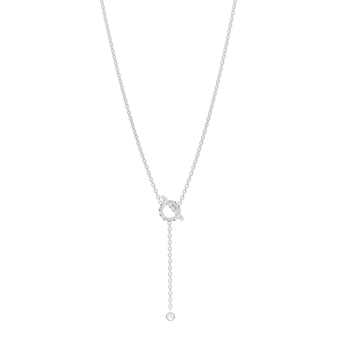 18K White Gold Diamond Finesse Lariat Necklace