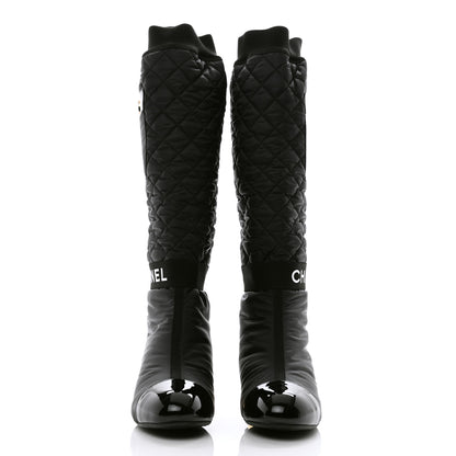 Chanel Mixed Fibers Lambskin Patent Calfskin High Boots 36 Black 2 of 10