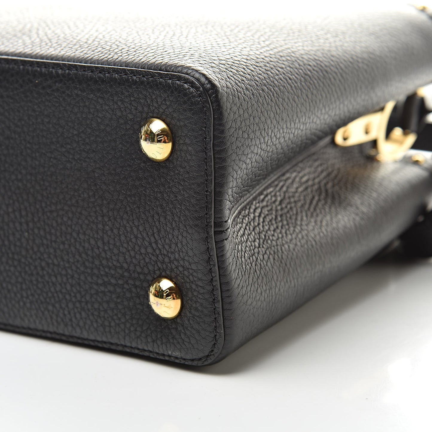 Taurillon Studded Capucines PM Black