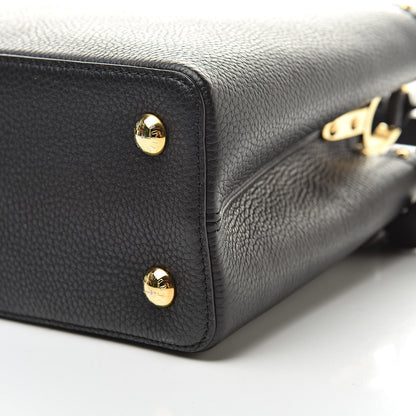 Louis Vuitton Taurillon Studded Capucines PM Black 9 of 9