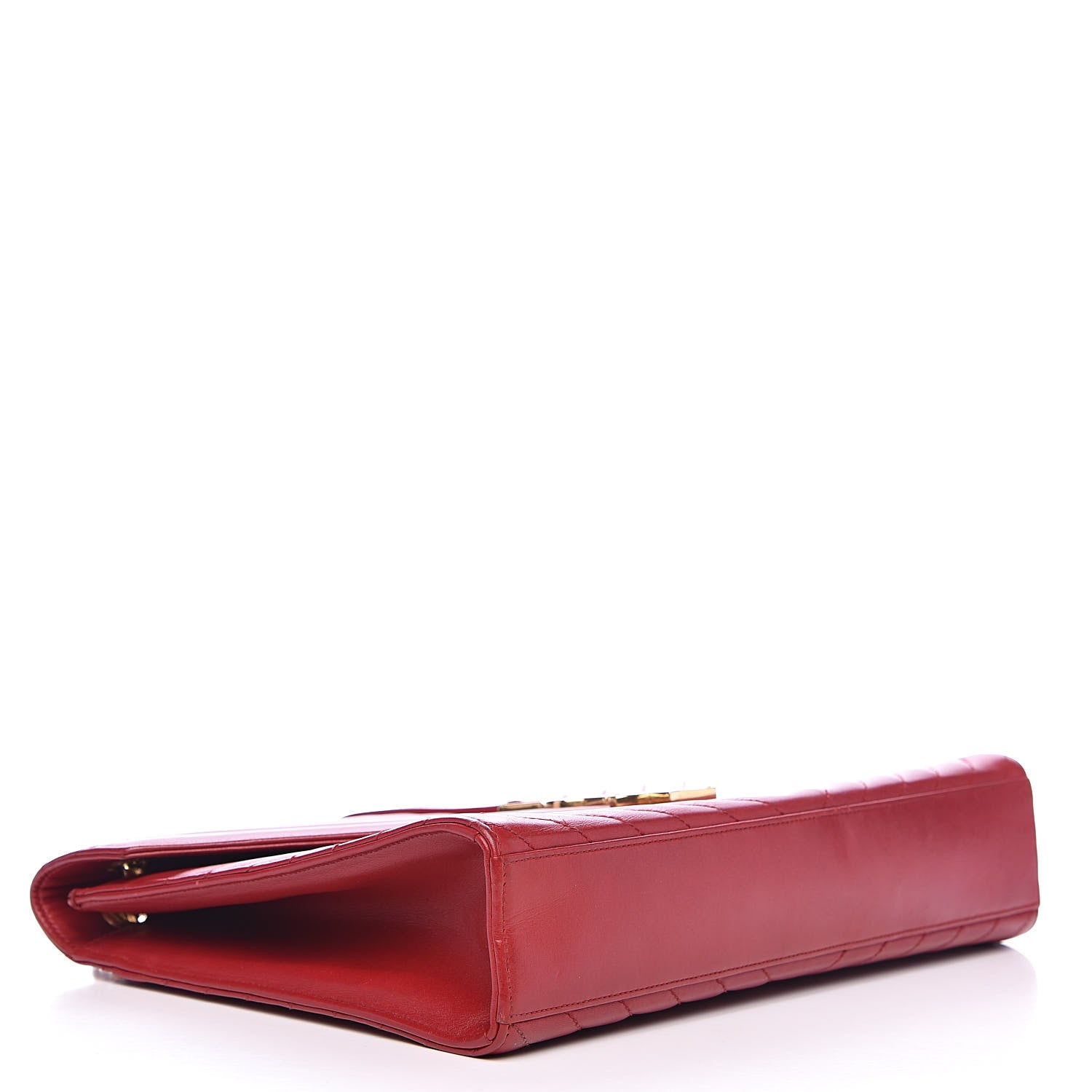 Saint Laurent Lambskin Matelasse Chevron Large Monogram Satchel Red 4 of 20