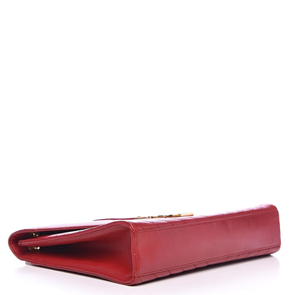 Saint Laurent Lambskin Matelasse Chevron Large Monogram Satchel Red 4 of 20