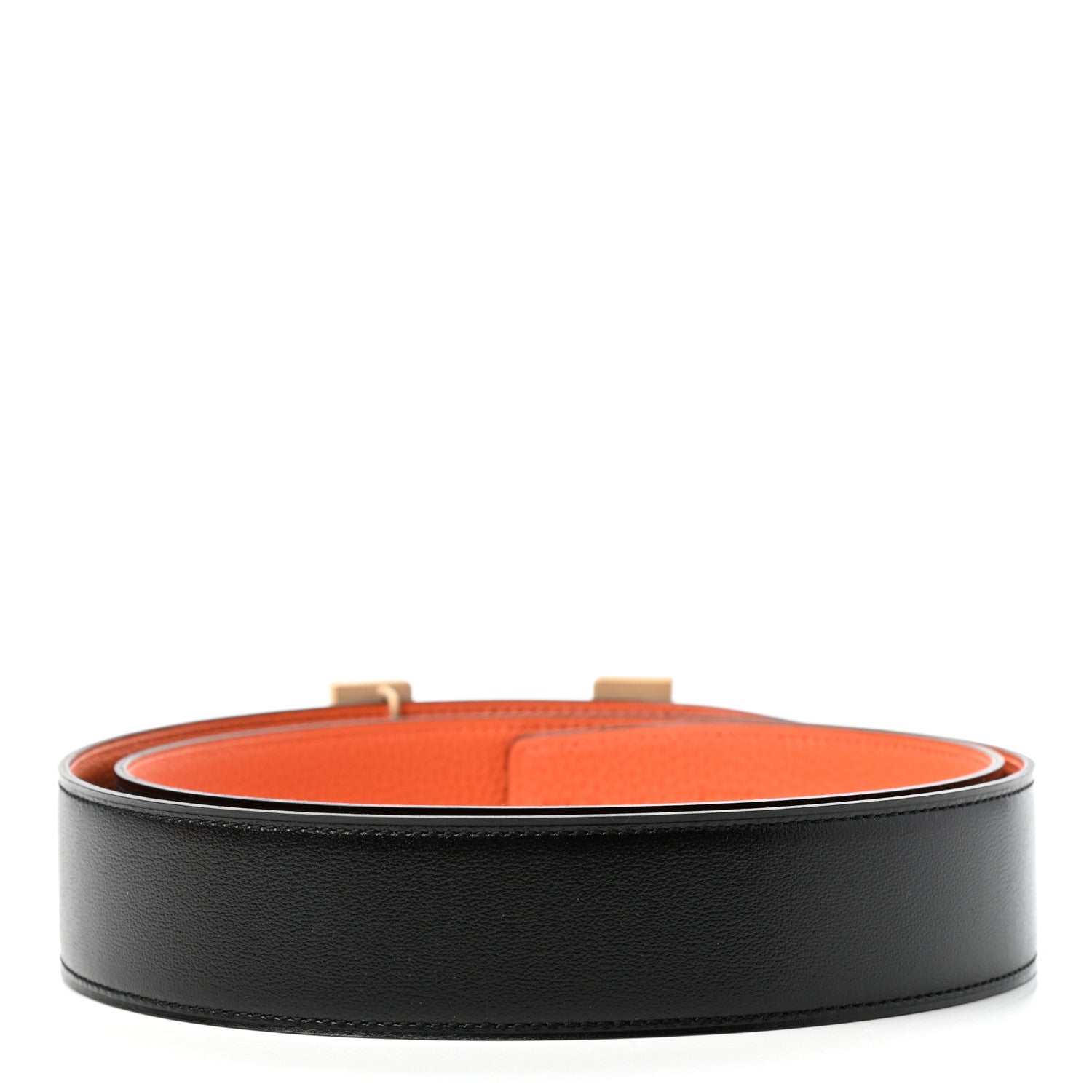 Hermes Box Togo 32mm Constance H Belt 100 Black Orange 2 of 6