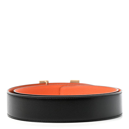 Hermes Box Togo 32mm Constance H Belt 100 Black Orange 2 of 6
