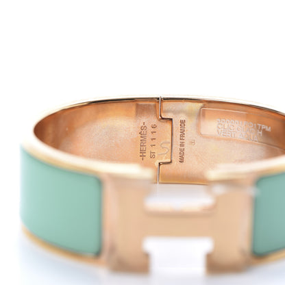 Hermes Enamel Wide Clic Clac H Bracelet PM Vert Aqua 4 of 5