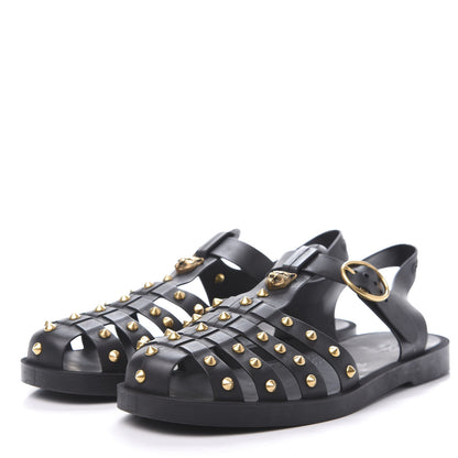 Gucci Rubber Crystal Mens Buckle Strap Sandals 8 Black 4 of 8