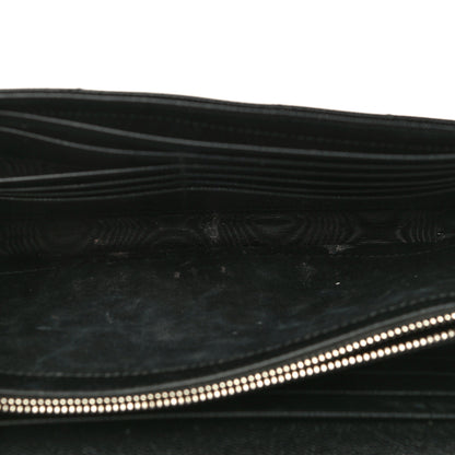 Saint Laurent Grain De Poudre Matelasse Chevron Monogram Chain Wallet Black 17 of 21