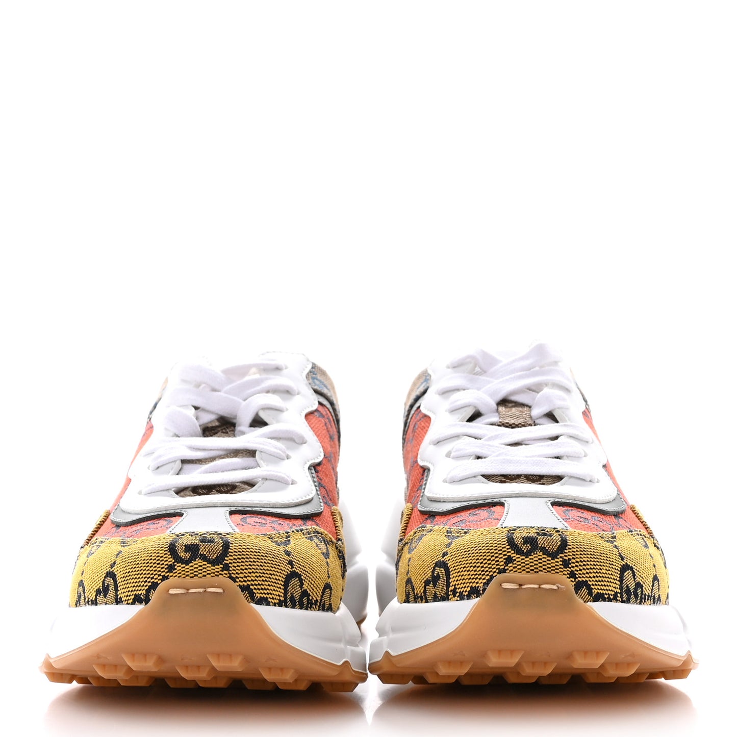 Monogram Multicolor Demetra Womens Rhyton Sneakers 36 Yellow Blue Great White Tabasco
