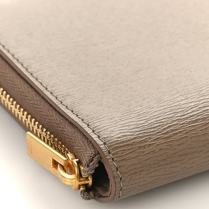 Celine Grained Calfskin Compact Zipped Wallet Kohl 7 of 9