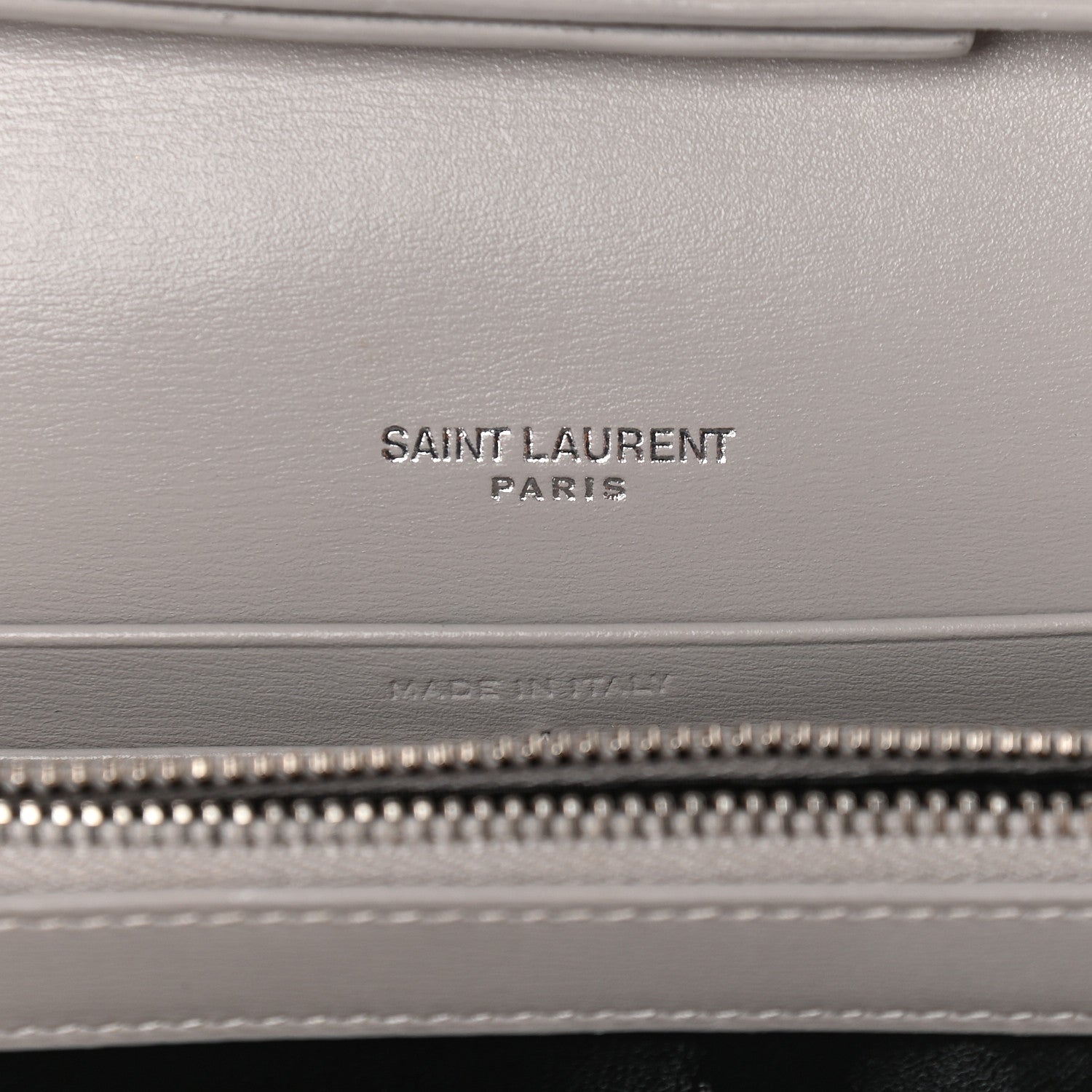 Saint Laurent Smooth Calfskin Sulpice Monogram Chain Wallet Granite 6 of 11