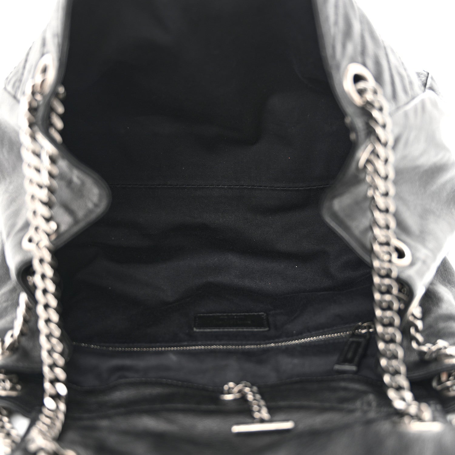 Saint Laurent Pebbled Lambskin Chevron Monogram Large Nolita Black 6 of 11