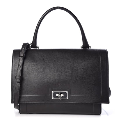 Givenchy Grained Calfskin Medium Shark Lock Satchel Black 1 of 9