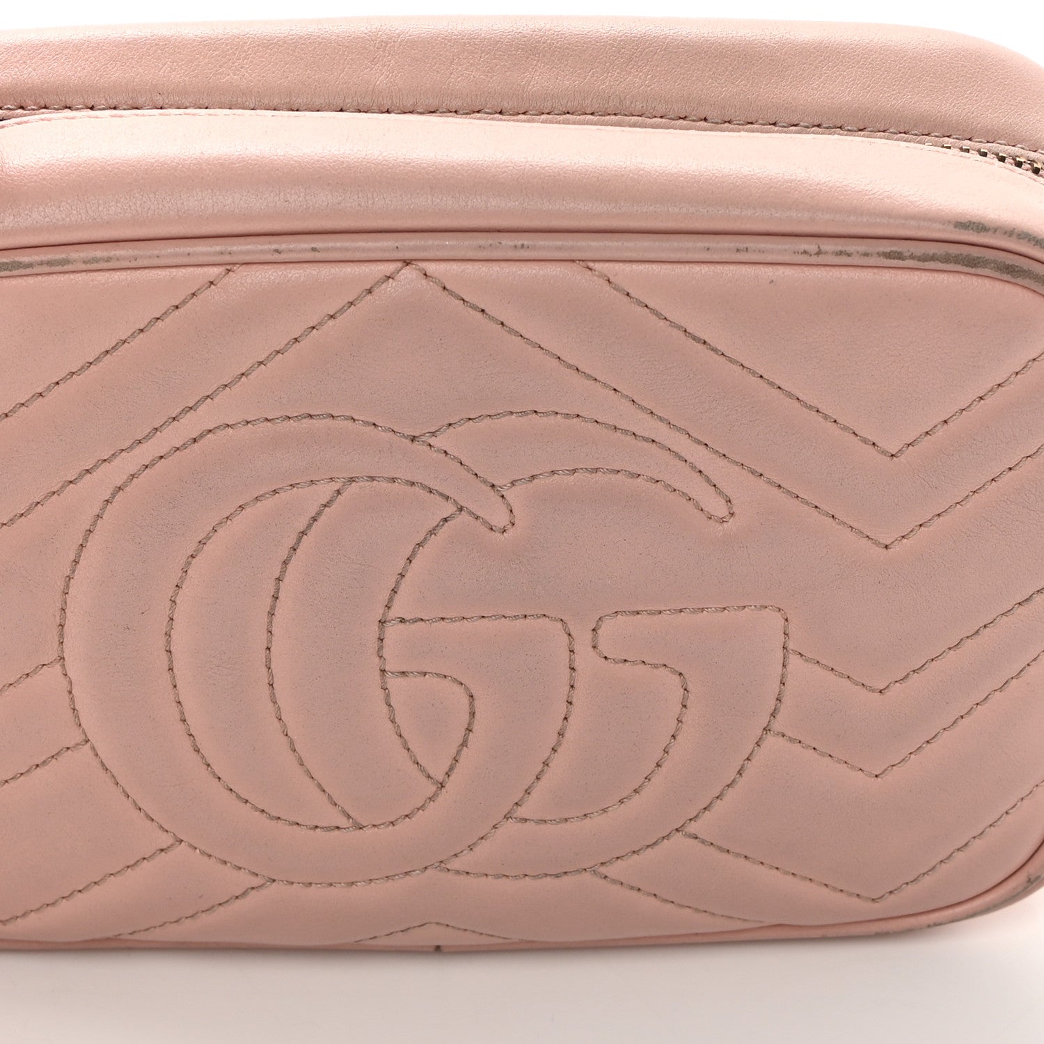 Gucci Calfskin Matelasse Mini GG Marmont Chain Shoulder Bag Perfect Pink 16 of 24