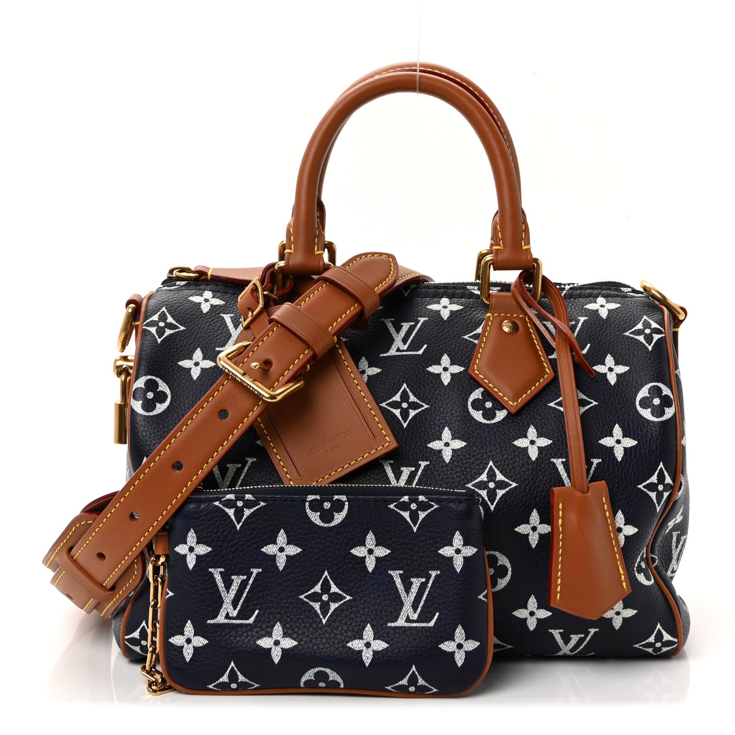 Louis Vuitton Calfskin Monogram Speedy P9 Bandouliere 25 Indigo 4 of 18