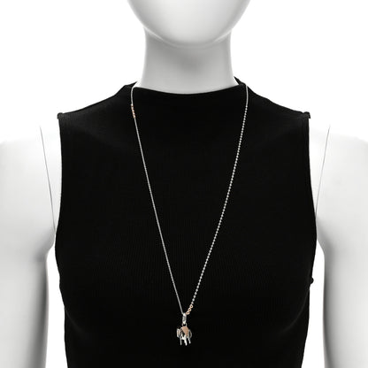 Tiffany Sterling Silver 18K Rose Gold Save the Wild Elephant Pendant Bead Necklace 2 of 5