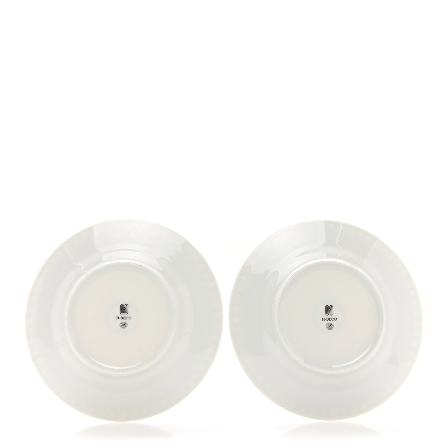 Porcelain H Deco Dessert Plates Set of 2 Black White