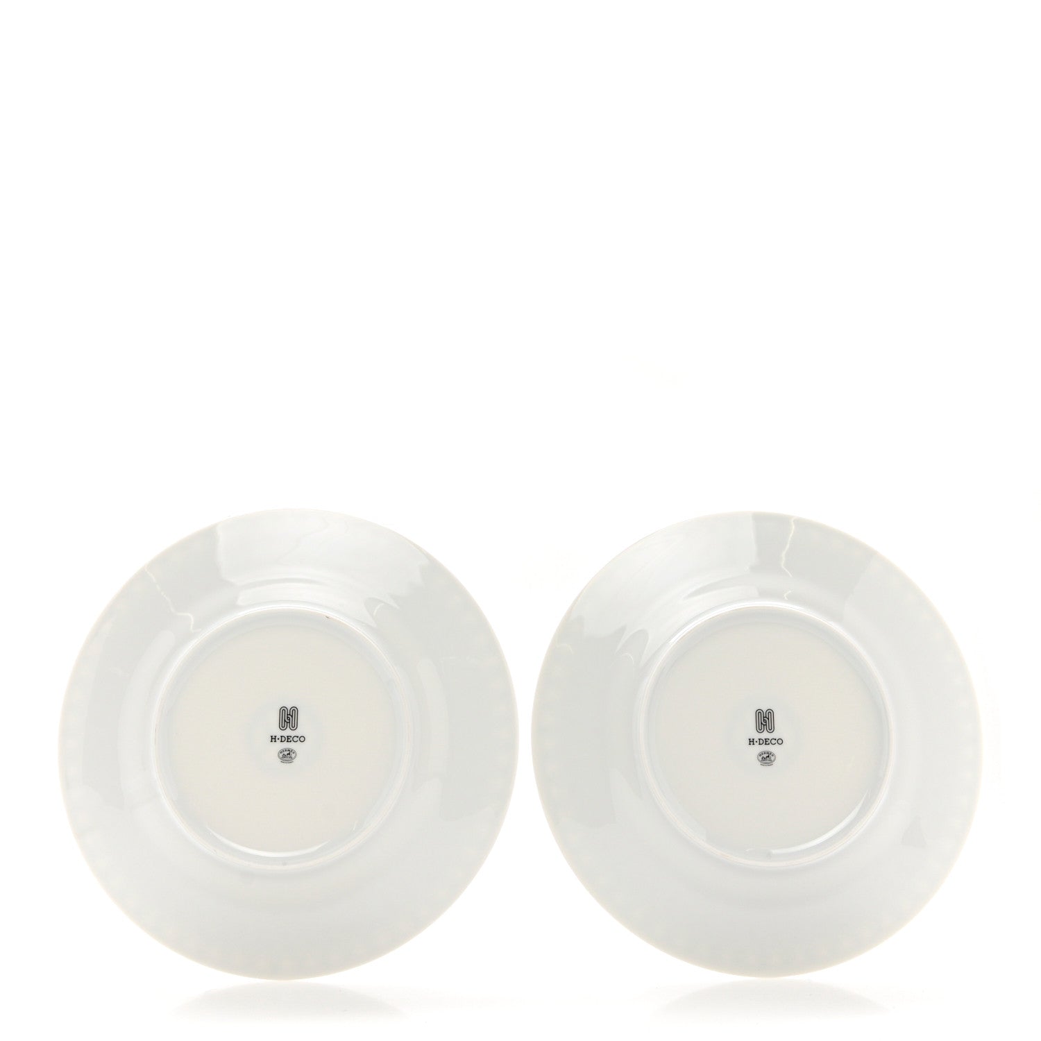 Hermes Porcelain H Deco Dessert Plates Set of 2 Black White 3 of 8