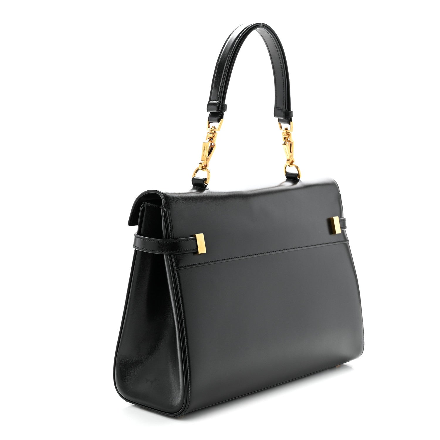 Saint Laurent Smooth Calfskin Manhattan Top Handle Black 3 of 10