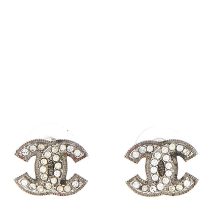 Chanel Crystal CC Earrings Silver 1 of 4