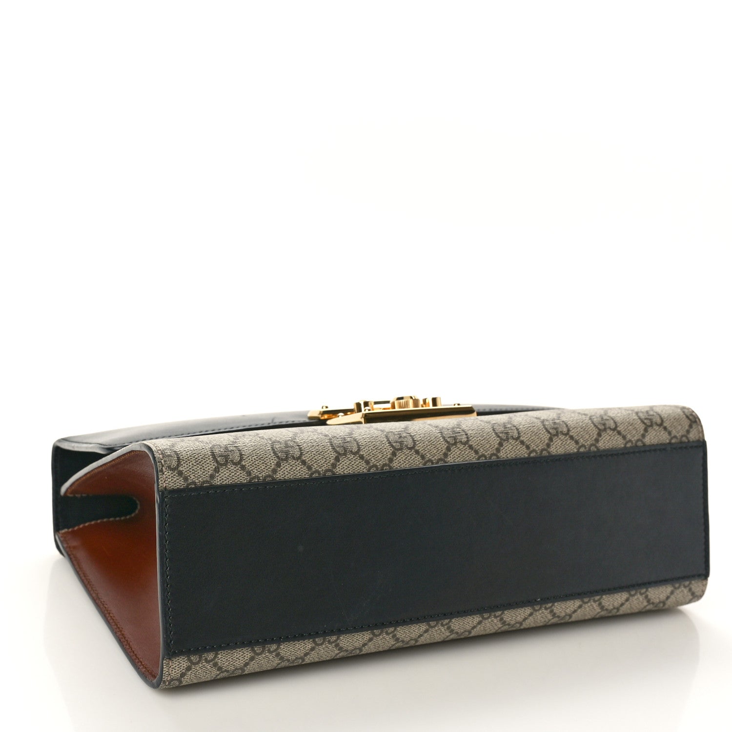 Gucci GG Supreme Monogram Calfskin Medium Padlock Shoulder Bag Beige Black Cuir 4 of 10