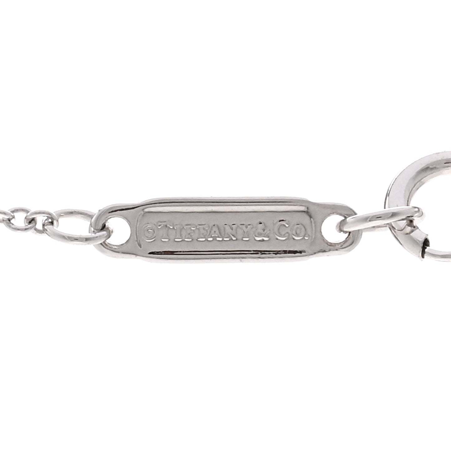 18K White Gold Diamond Small T Smile Pendant Necklace