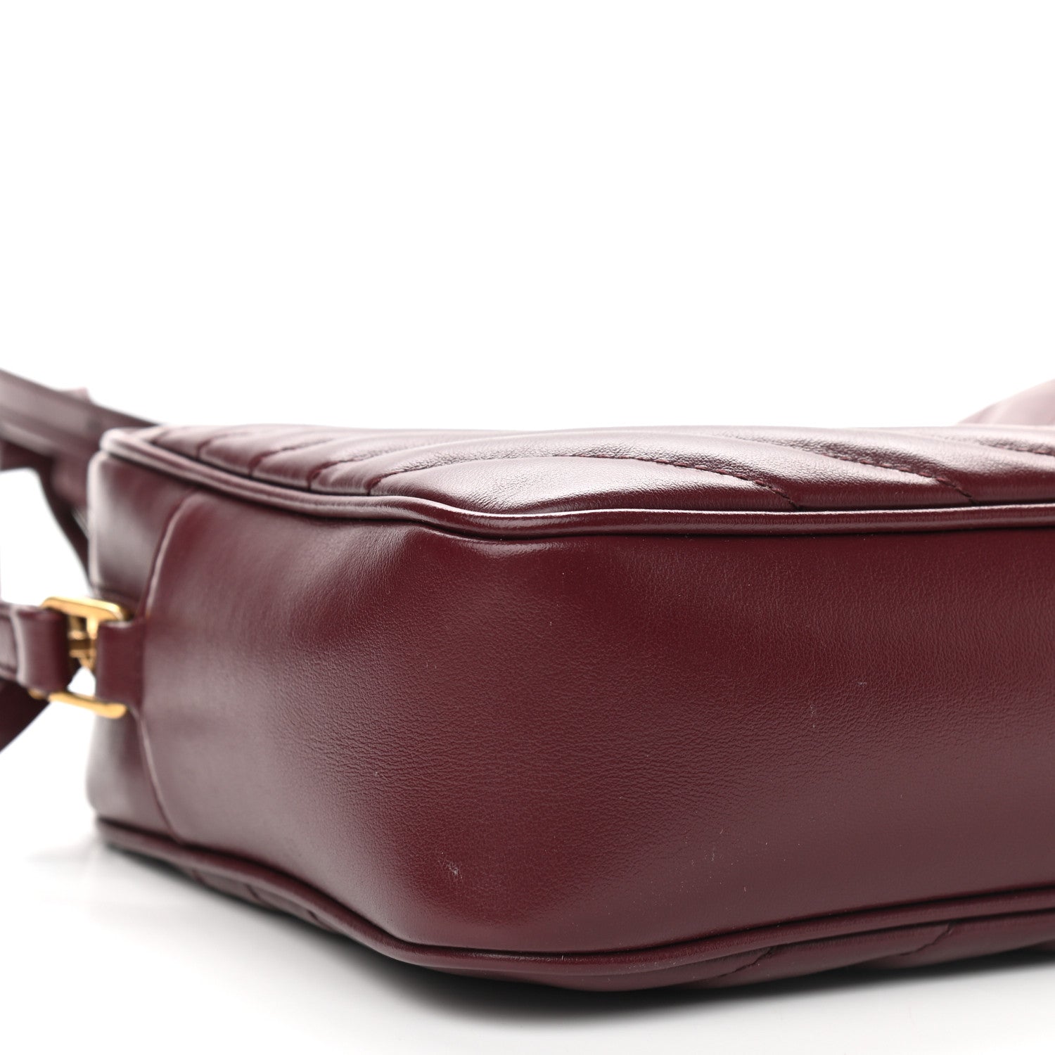Saint Laurent Calfskin Matelasse Monogram Lou Camera Bag Dark Legion Red 8 of 9