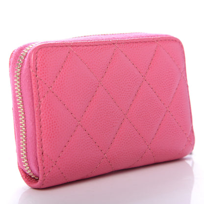 Chanel Caviar Quilted Zip Coin Purse Pink 3 of 8