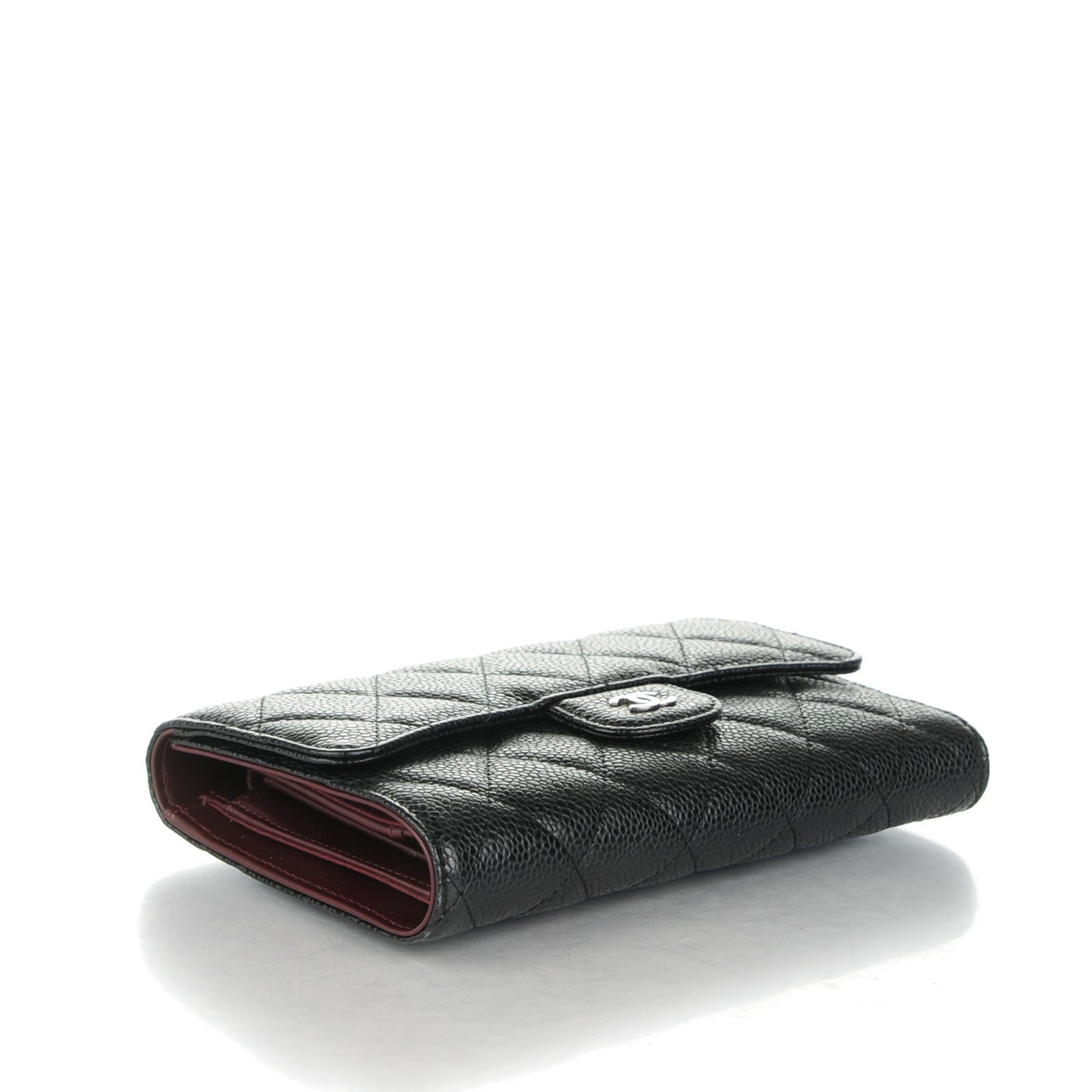 Caviar Quilted Large Flap Wallet Black