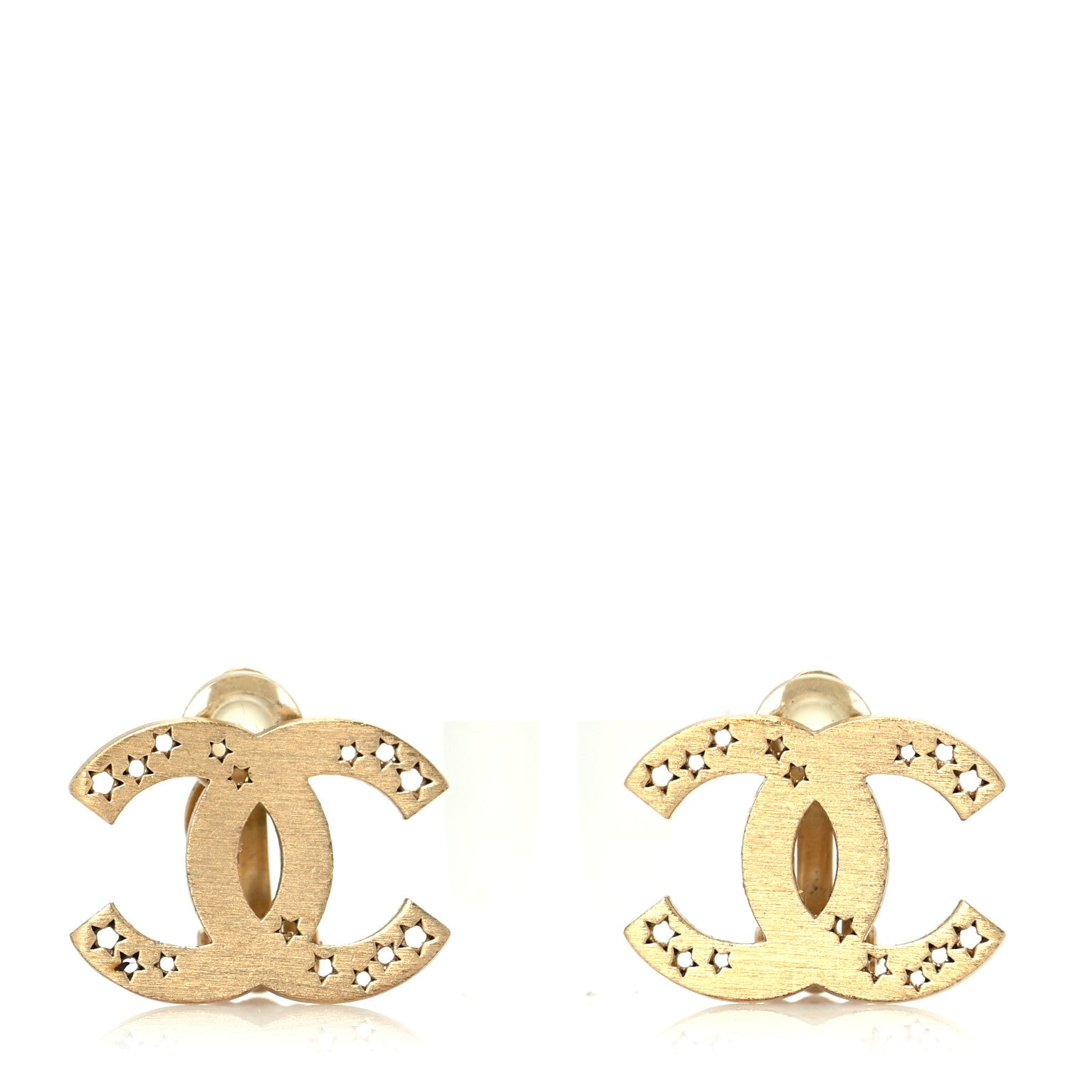 Chanel Star CC Clip On Earrings Gold 1 of 4