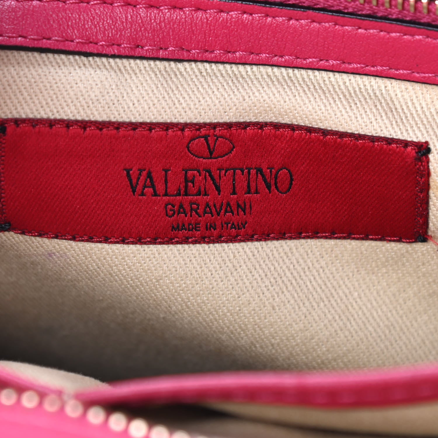 Valentino Garavani Vitello Rockstud Double Handle Tote Dark Pink 5 of 9