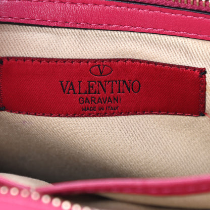 Valentino Garavani Vitello Rockstud Double Handle Tote Dark Pink 5 of 9