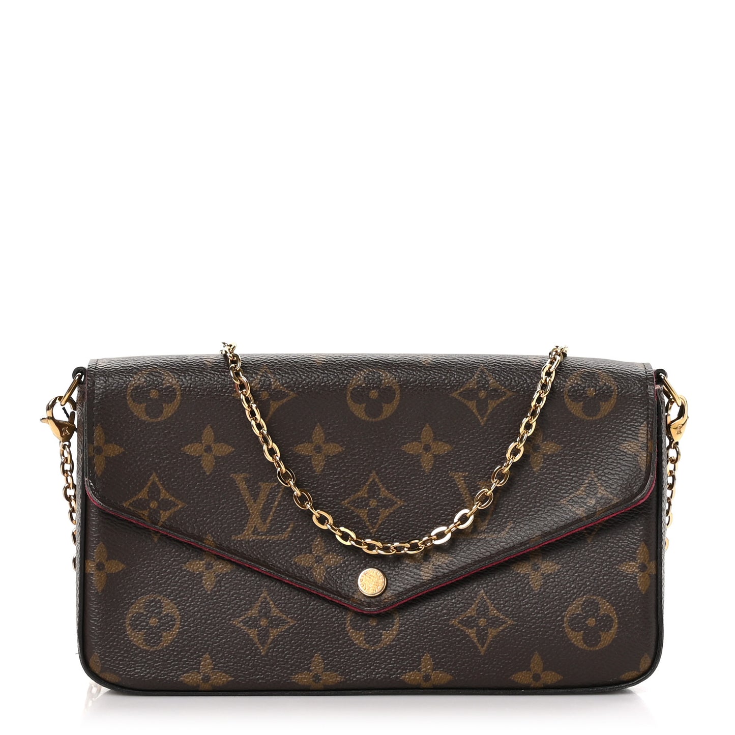 Monogram Pochette Felicie Chain Wallet Fuchsia
