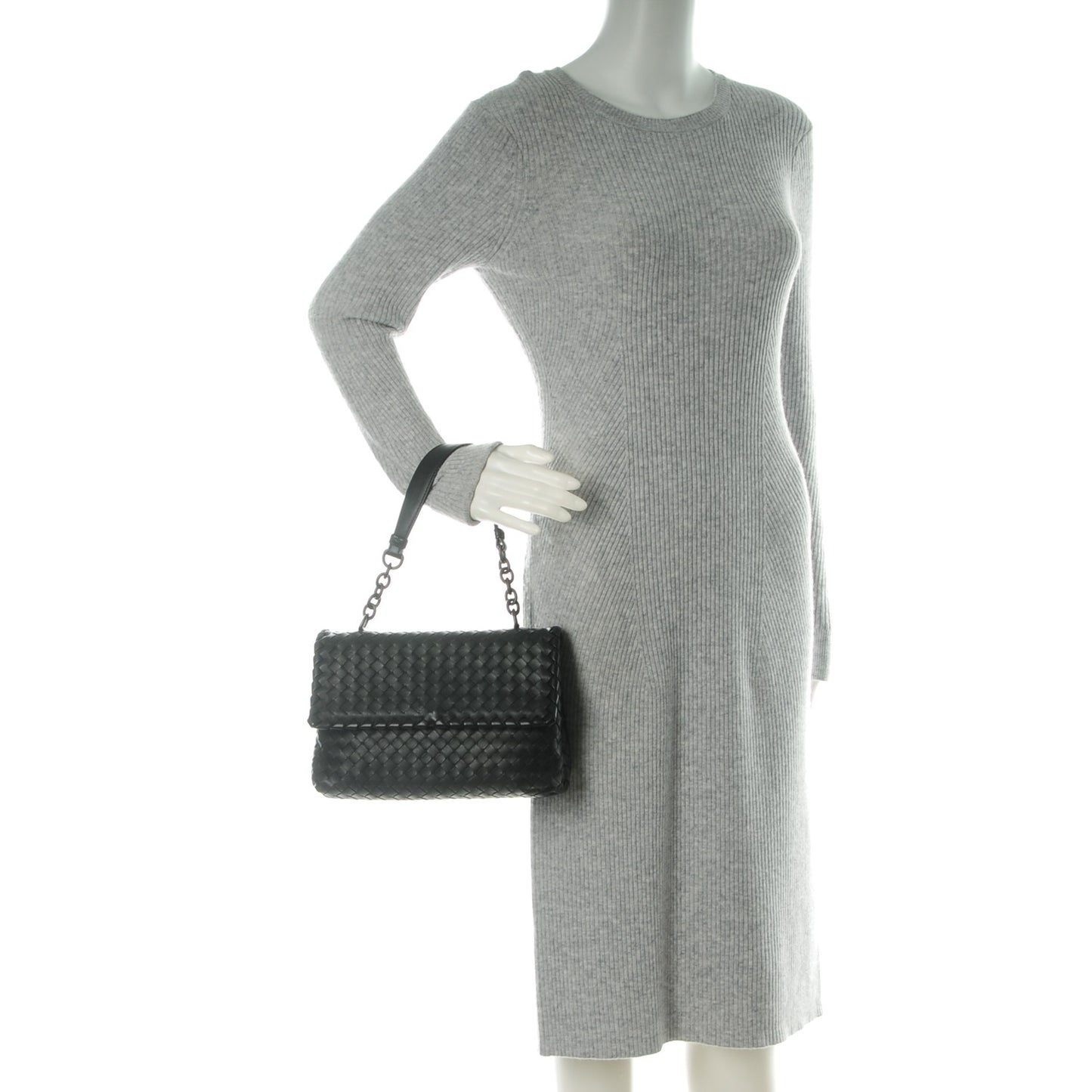 Nappa Intrecciato Olimpia Shoulder Bag Nero Black