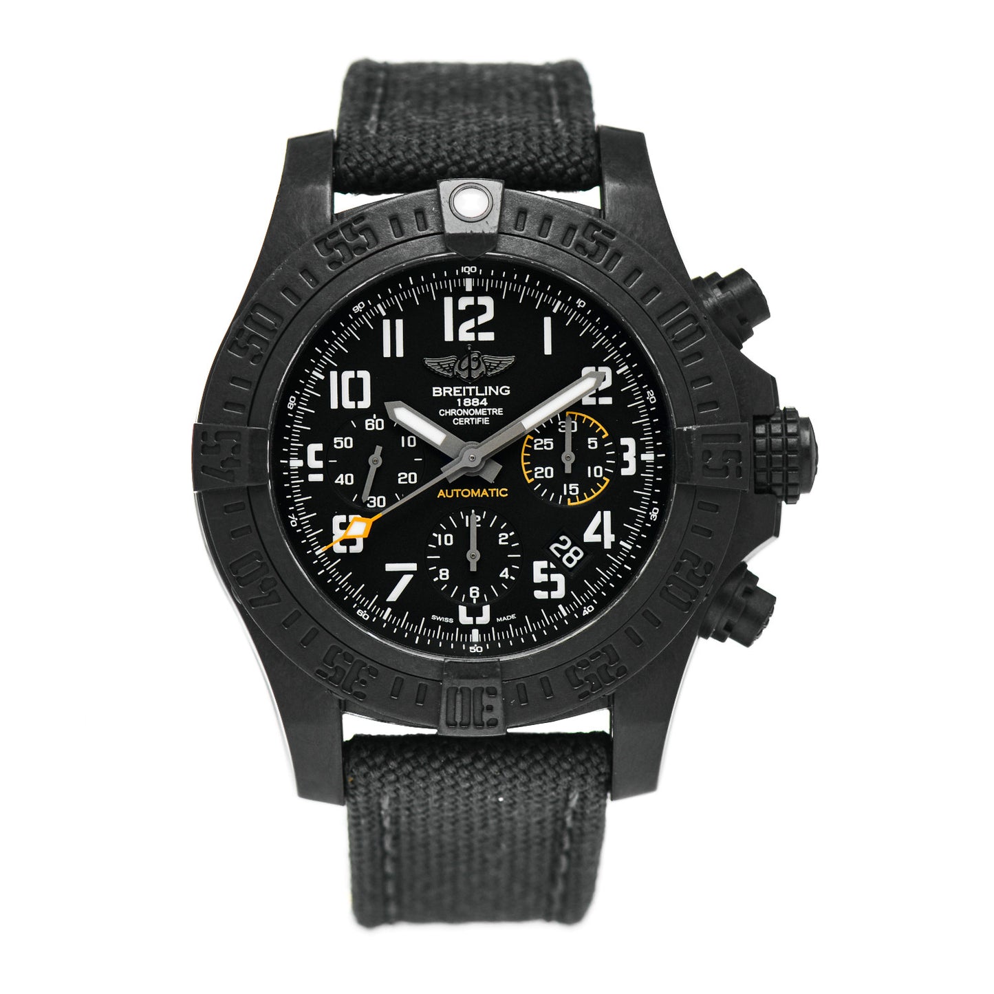 Breitlight Canvas 45mm Avenger Hurricane Automatic Watch Black XB0180