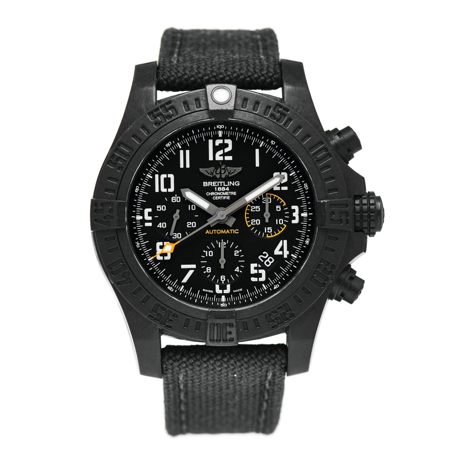 Breitling Breitlight Canvas 45mm Avenger Hurricane Automatic Watch Black XB0180 1 of 5